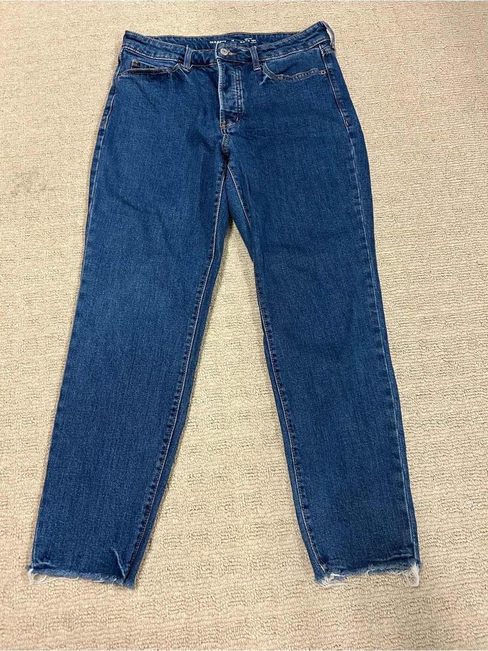 Old Navy Womens High Rise OG Straight Dark Blue Jeans